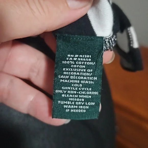 Ralph Lauren Cotton Black & White Stripped Ladies Top Size S. Sleeves ½-Length - Picture 9 of 11